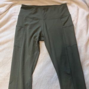 Olive green Apana leggings, size large.